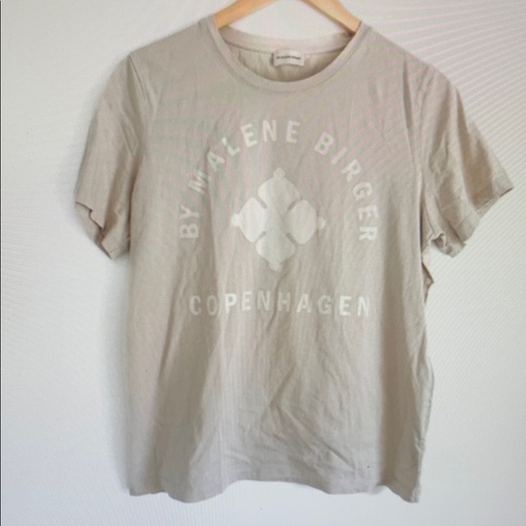 By Malene Birger Cream Logo Tee - Picture 1 of 2